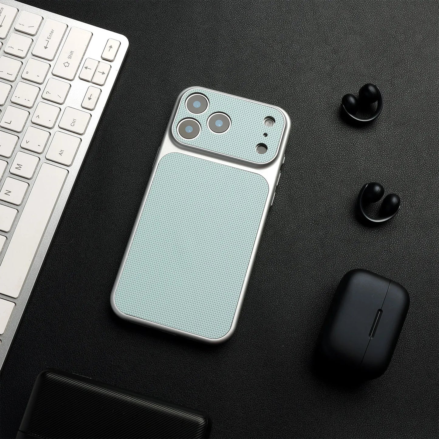 Cover iPhone in Pelle Ibrida con MagSafe e Protezione Obiettivo