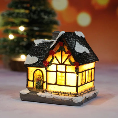 LED Christmas House Figurines — Mini Village Holiday Decor 17