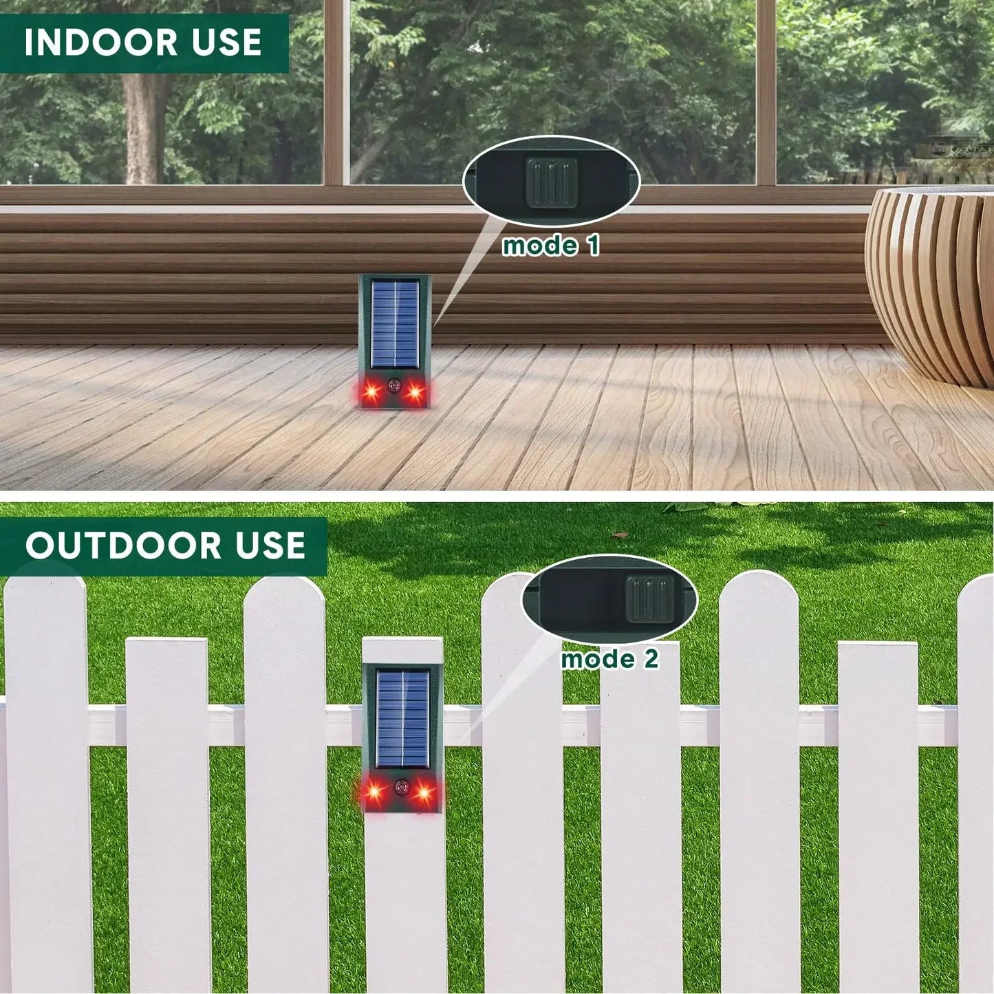 Solar Ultrasonic Bird Repeller with LED & Motion Sensor IP58 4