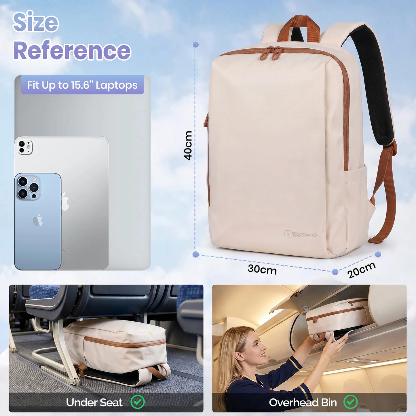 Lightweight Waterproof Travel Backpack with Toiletry Bag 15.6" 5