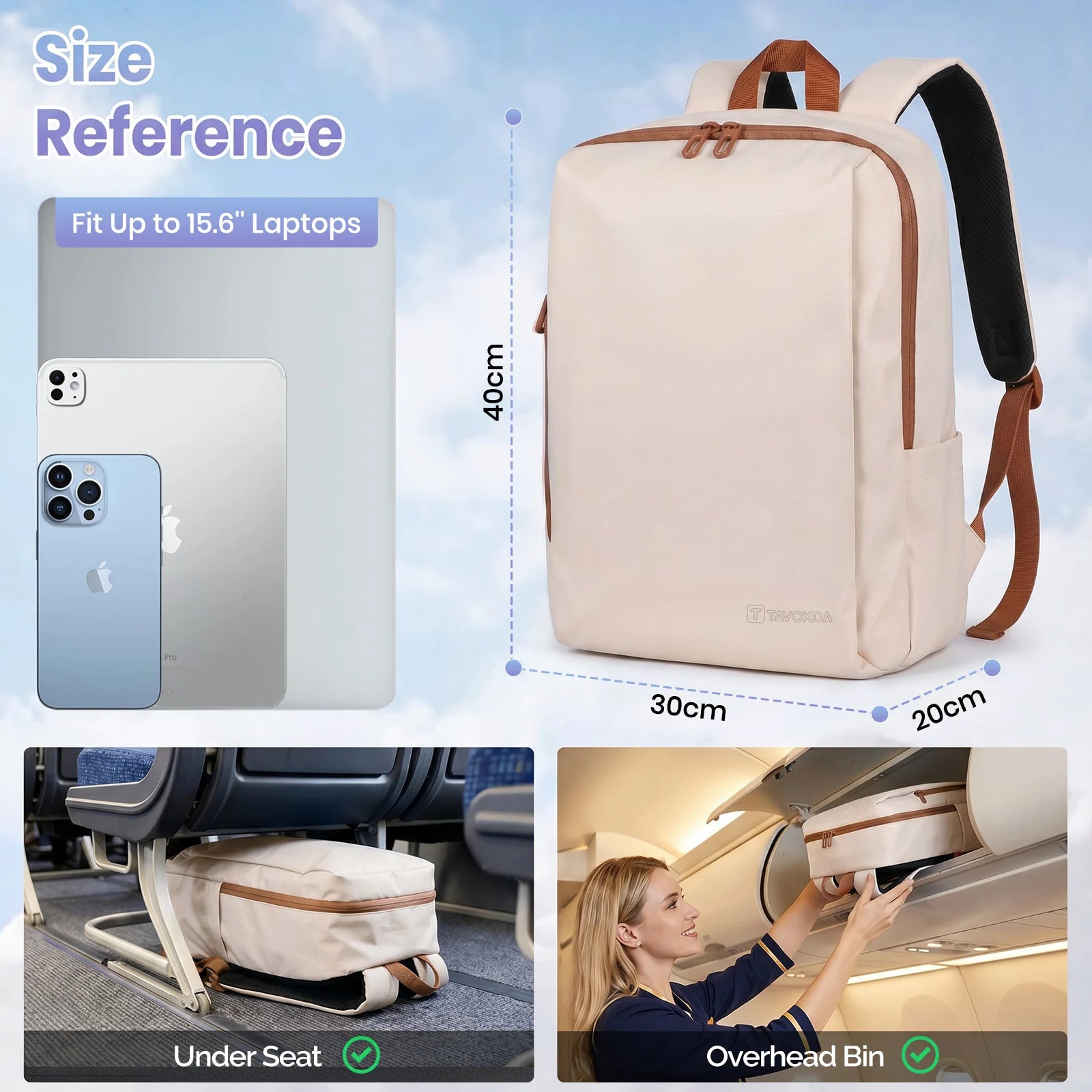 Lightweight Waterproof Travel Backpack with Toiletry Bag 15.6" 5