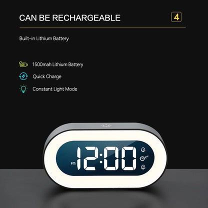 LED Digital Alarm Clock with Night Light — Soothing Sounds 9