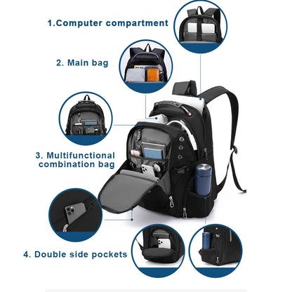 Waterproof 17" Laptop Backpack — Anti-Theft USB 36-55L Travel Bag 4