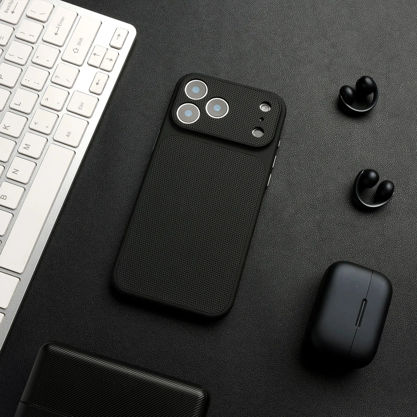 Cover iPhone in Pelle Ibrida con MagSafe e Protezione Obiettivo