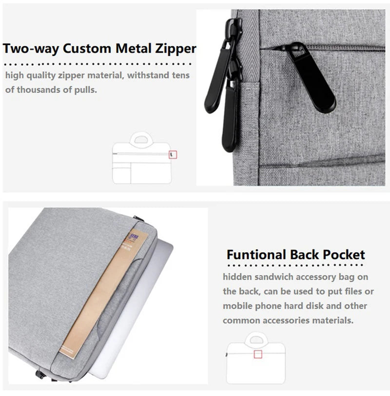 Waterproof Laptop Sleeve Bag 11-15.6" — Notebook Carry Case 4