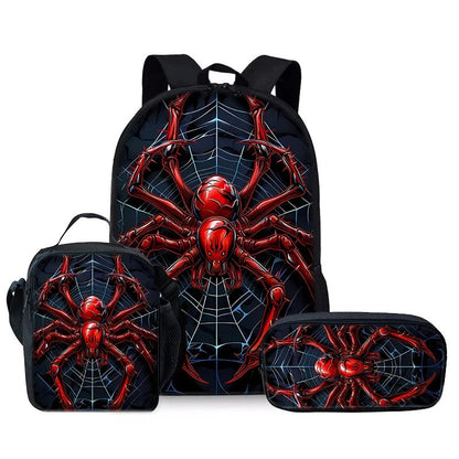 3-Piece Spider-Man School Backpack Set for Kids — Waterproof 1