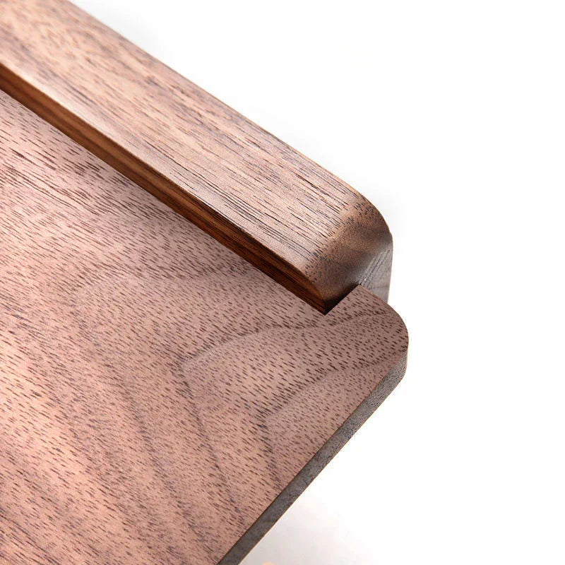 Portarotolo da Parete in Legno di Noce con Mensola Integrata