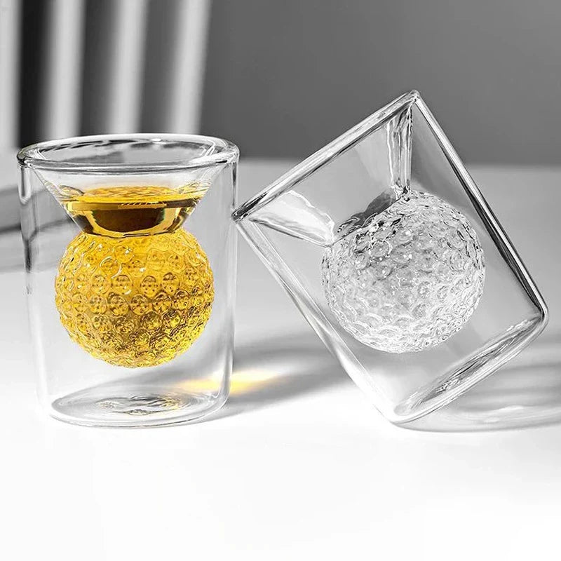 Bicchierini da Shot Golf Ball - Doppia Parete in Borosilicato
