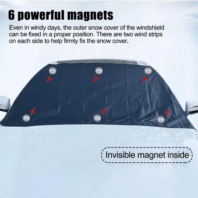 Magnetic Windshield Cover Car — Frost, Snow & Sun Protection 12