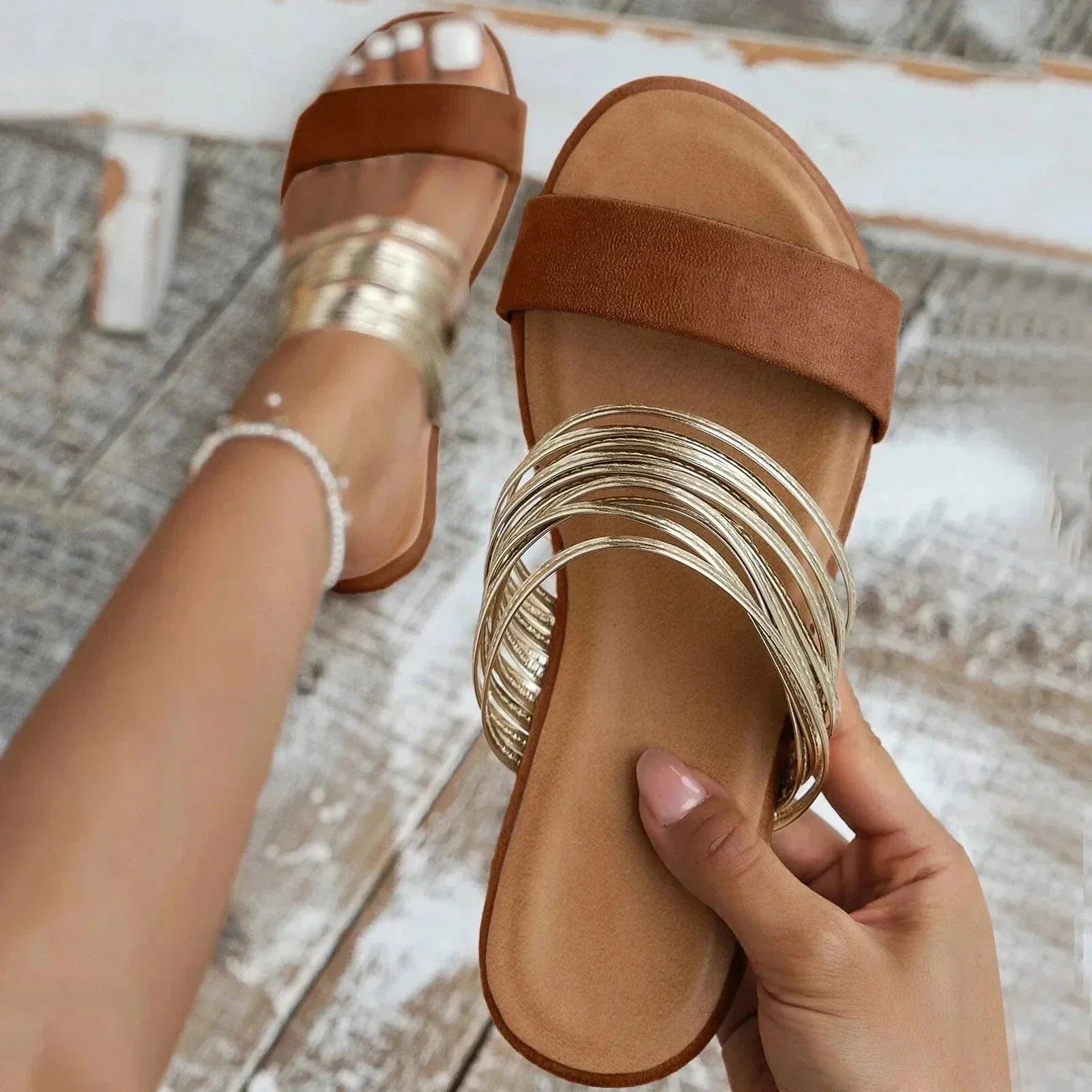 Sandali Ortopedici Comfort in Camoscio Slip-On