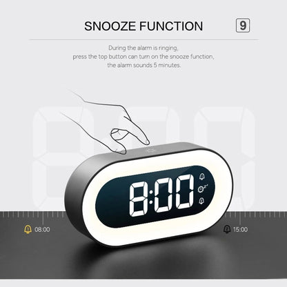 LED Digital Alarm Clock with Night Light — Soothing Sounds 6