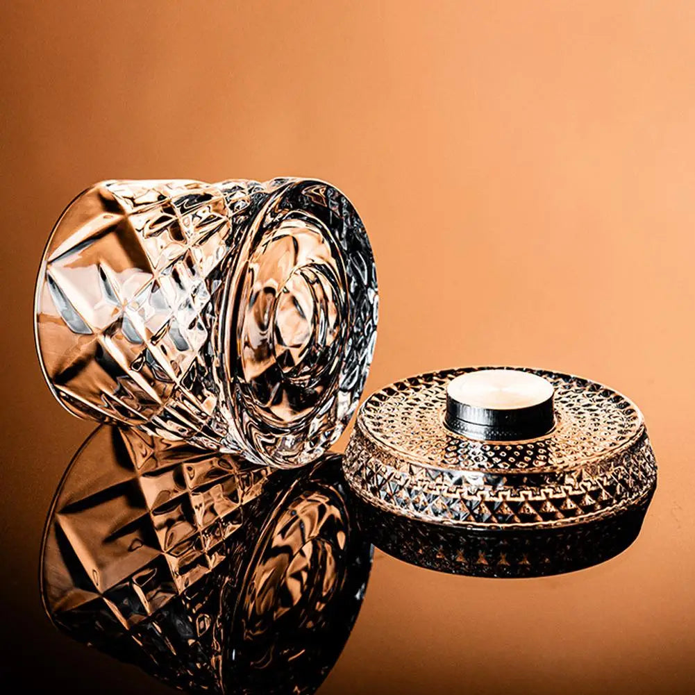 Set Bicchieri da Whisky in Cristallo con Base Rotante 360°
