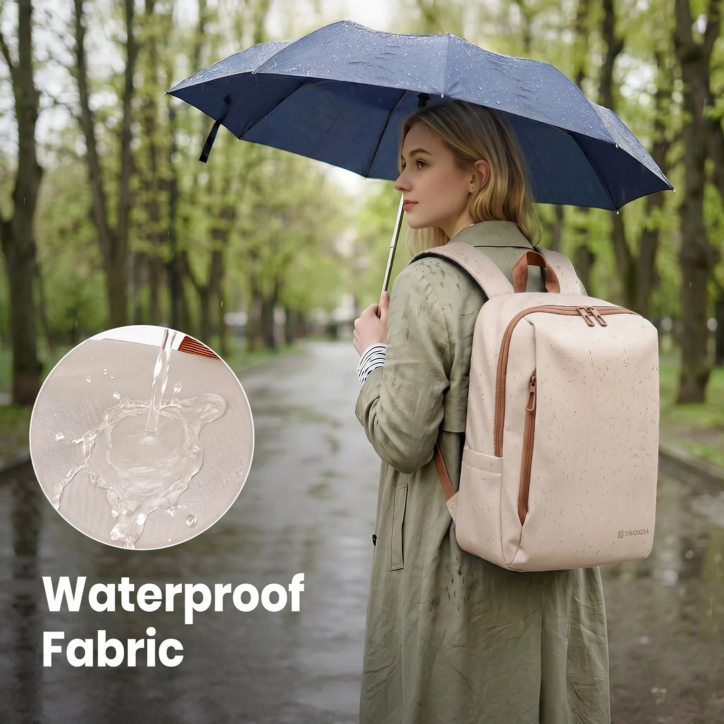 Lightweight Waterproof Travel Backpack with Toiletry Bag 15.6" 8