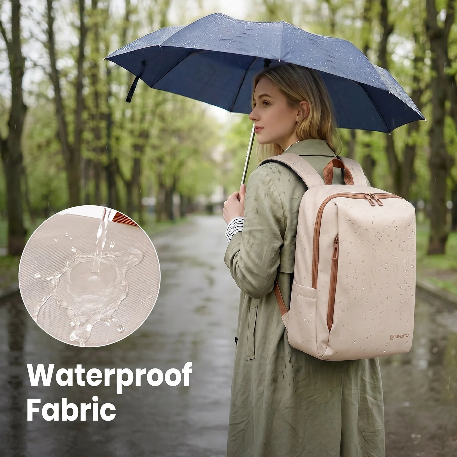 Lightweight Waterproof Travel Backpack with Toiletry Bag 15.6" 8
