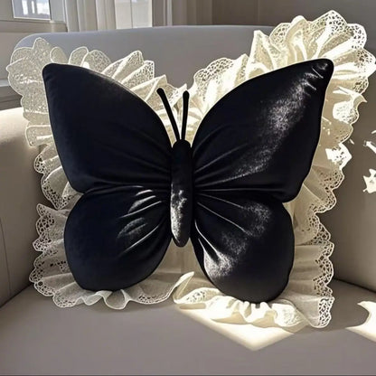 Cuscino a Farfalla in Peluche con Merletto - Luna Plush