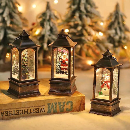 Retro Mini Christmas Lantern Battery Operated — Vintage Decor 1