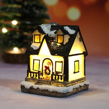 LED Christmas House Figurines — Mini Village Holiday Decor 10