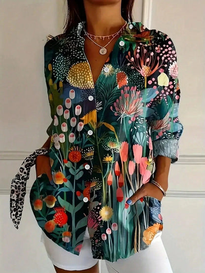 Blusa Colorata con Stampa Vivace e Vestibilità Morbida