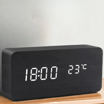 Wooden LED Clock with Voice Control — Modern Digital Design 5