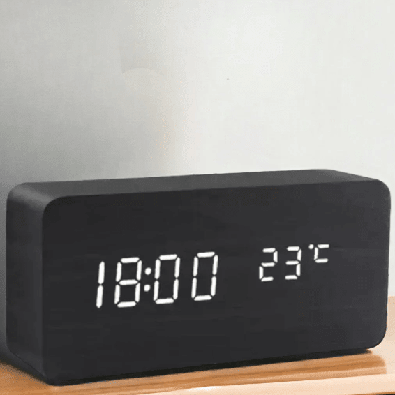 LED Wooden Clock with Voice Control — Stylish Desk Alarm Clock 5