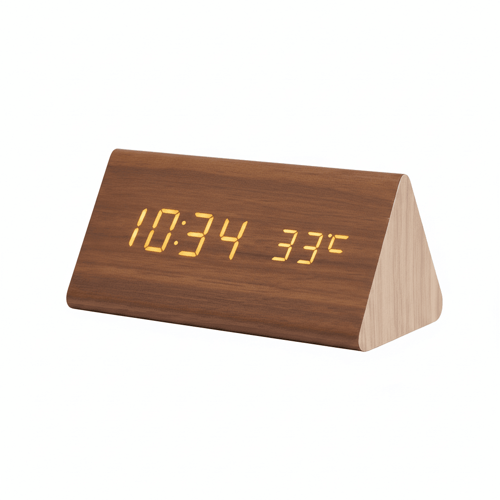 LED Wooden Clock with Voice Control — Stylish Desk Alarm Clock 7