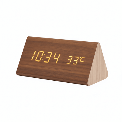 LED Wooden Clock with Voice Control — Stylish Desk Alarm Clock 7