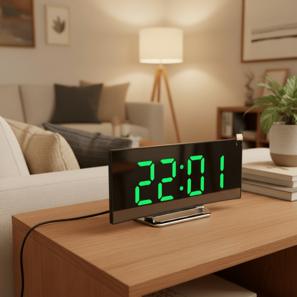 Silent Digital LED Alarm Clock — Large Display Slim Design 1