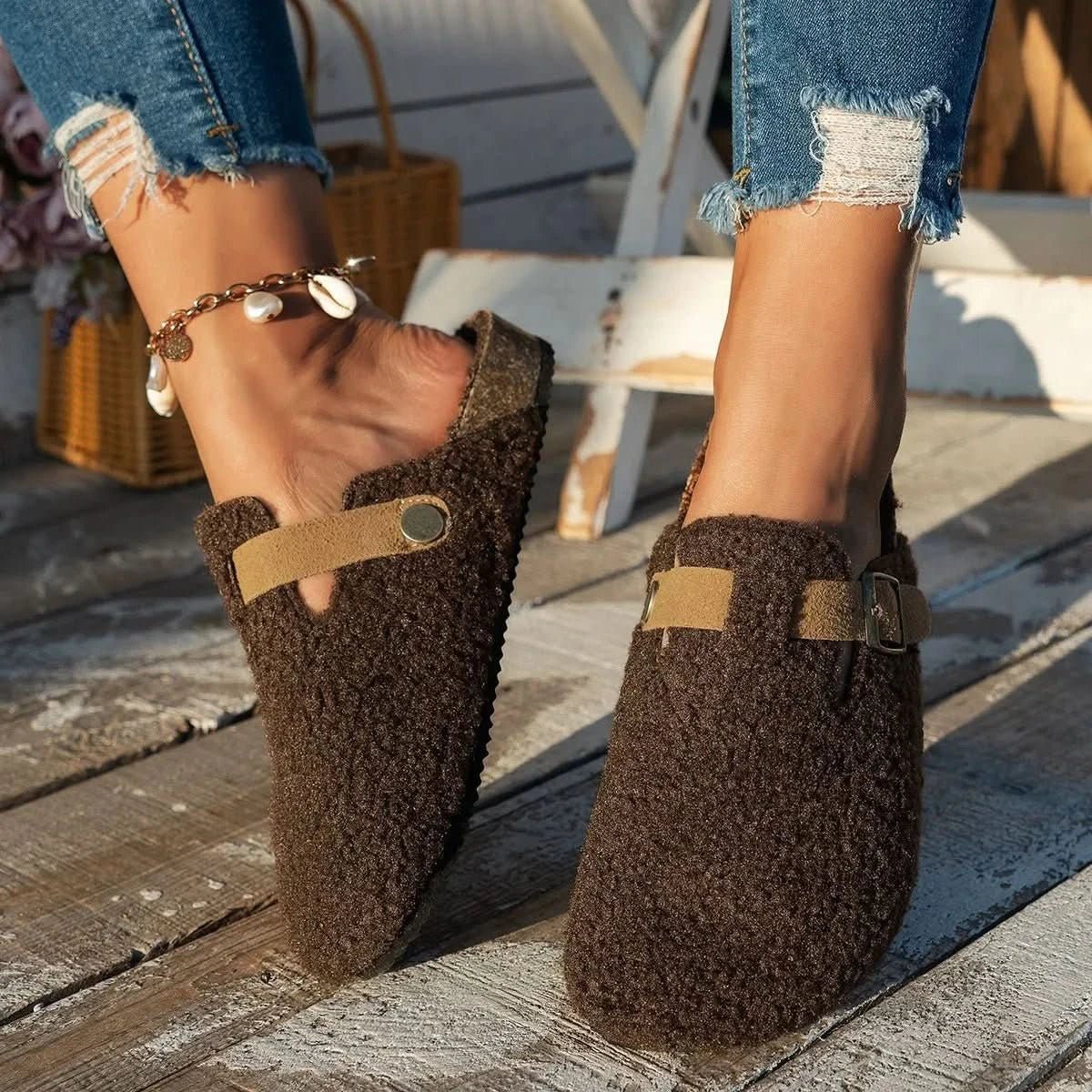Contrortluxe Sheepskin Wool Slippers – Winter Comfort 8