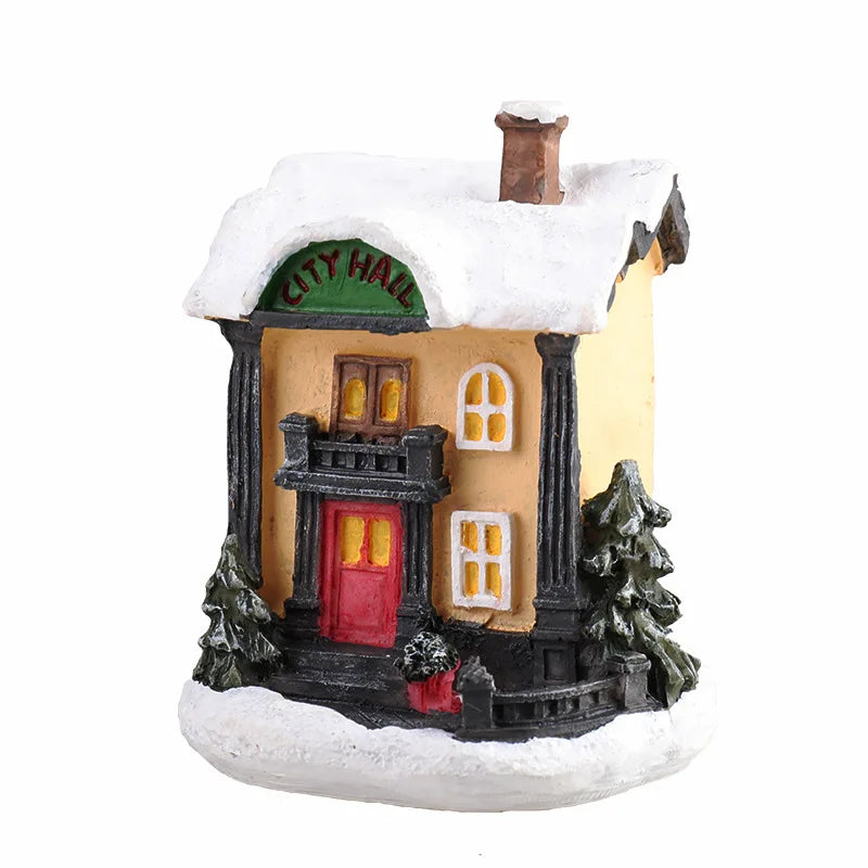 LED Christmas House Figurines — Mini Village Holiday Decor 8