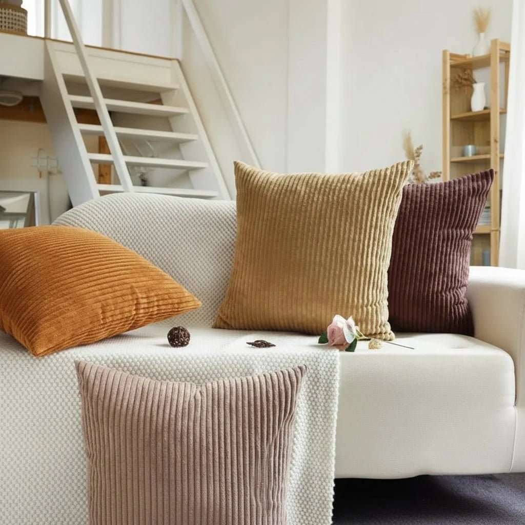 PLUSHCORD Soft Corduroy Cotton Cushion Cover — 6 Sizes 3