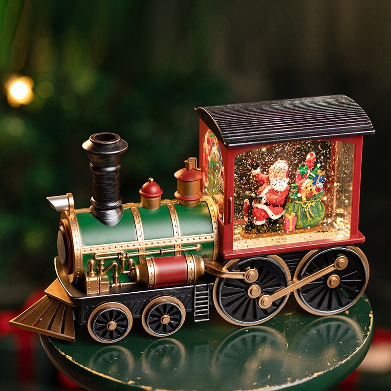 Santa Claus Christmas Train Music Box — Snow & 8 Songs 1