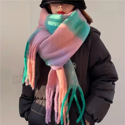 Large Winter Scarf with Fringe – Soft Warm Oversized Wrap 4