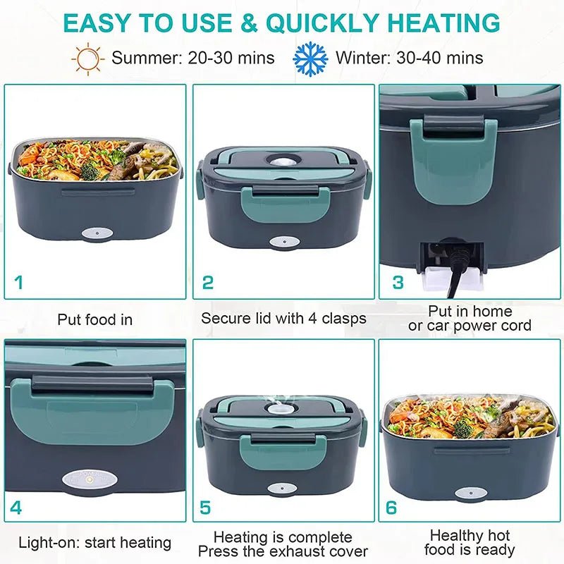 Electric Lunch Box 1.5L 60W — Portable Leak-Proof Food Warmer HeatBox 4