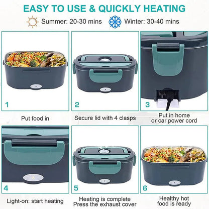 Electric Lunch Box 1.5L 60W — Portable Leak-Proof Food Warmer HeatBox 4