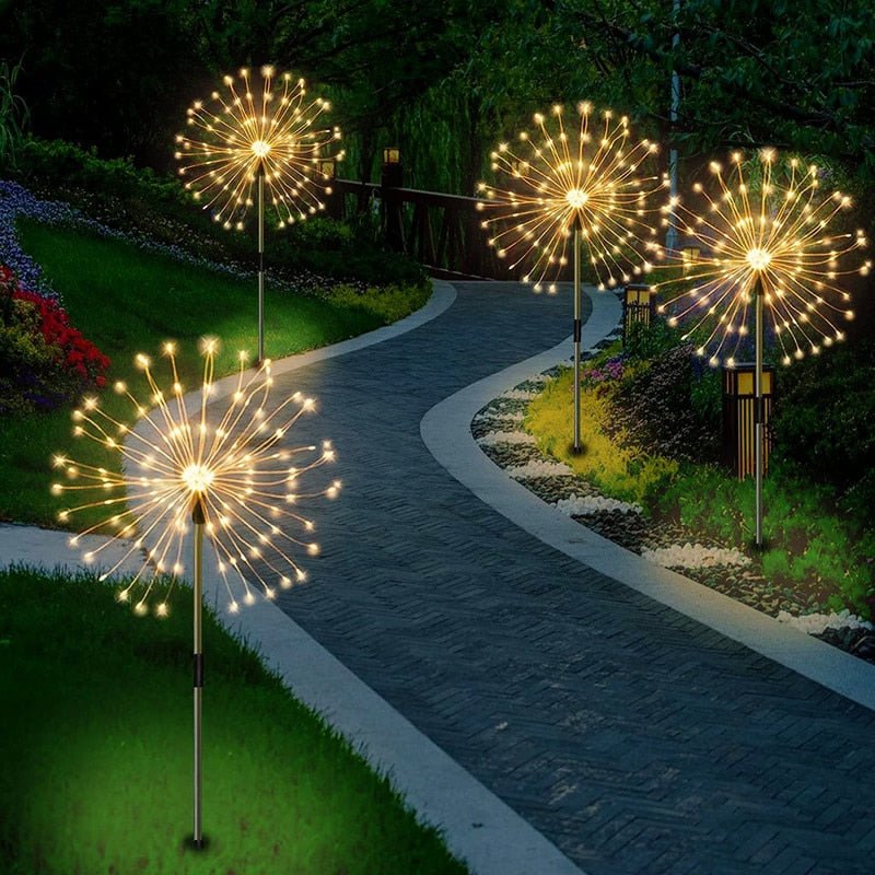 Lampada Solare da Giardino Fuochi d'Artificio LED Impermeabile