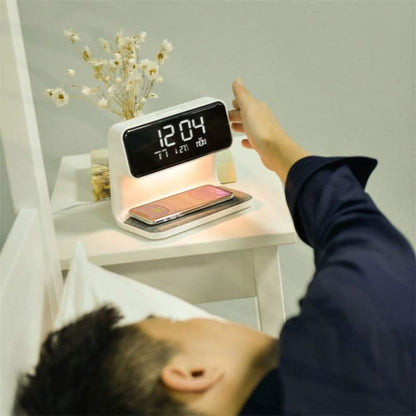 3-in-1 LCD Alarm Clock with Touch Lamp & Wireless Charger 5