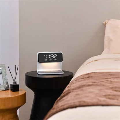 3-in-1 LCD Alarm Clock with Touch Lamp & Wireless Charger 3
