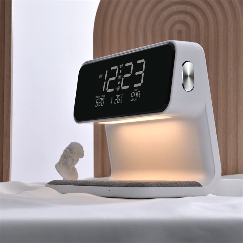 3-in-1 LCD Alarm Clock with Touch Lamp & Wireless Charger 2