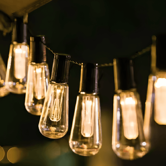 CampGlow VintageLights — Luci Solari Stringa LED Vintage Esterno IP65