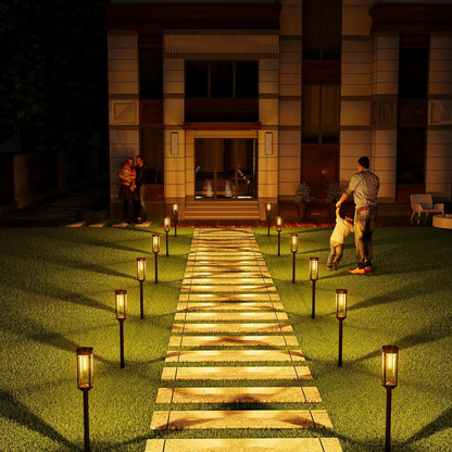 Lanterne Solari da Giardino LED con Vetro Luminoso