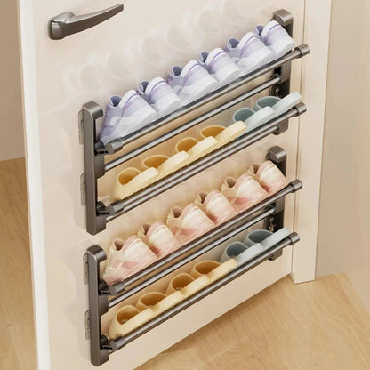 Wall-Mounted Shoe Rack with Drainage System — Space-Saving 60cm 6