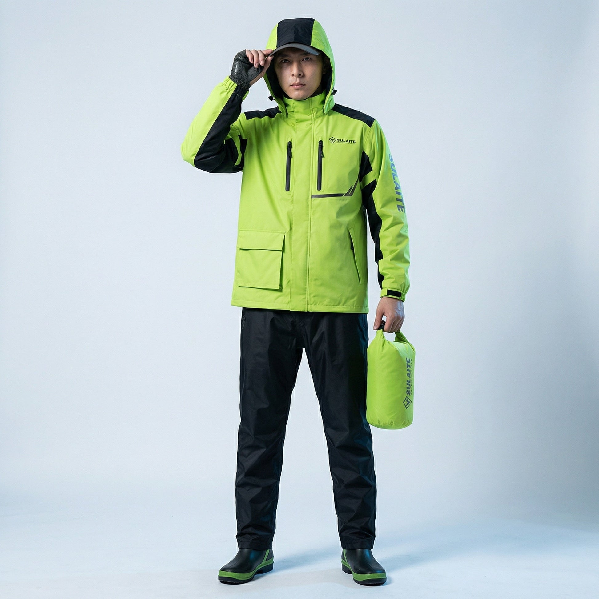 Waterproof Two-Piece Rain Suit — Lightweight Breathable Unisex 14
