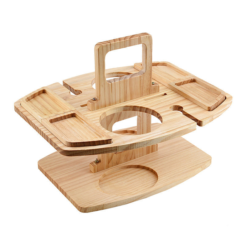 Vouwbare Houten Picknicktafel met Flessenhouder en Bekerhouders