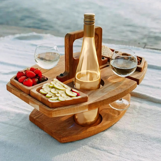 Vouwbare Houten Picknicktafel met Compartimenten - WineNest