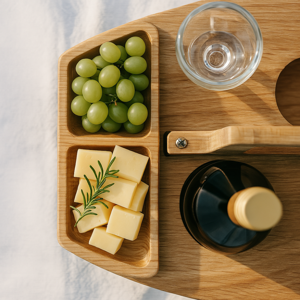 Vouwbare Houten Picknicktafel met Compartimenten - WineNest