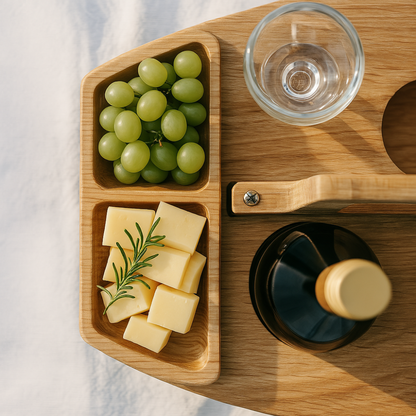 Vouwbare Houten Picknicktafel met Compartimenten - WineNest