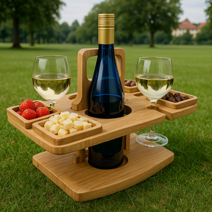 Vouwbare Houten Picknicktafel met Compartimenten - WineNest