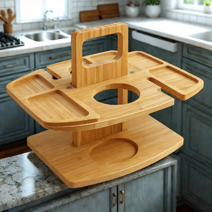 Vouwbare Houten Picknicktafel met Compartimenten - WineNest