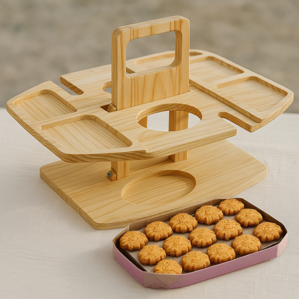 Vouwbare Houten Picknicktafel met Compartimenten - WineNest