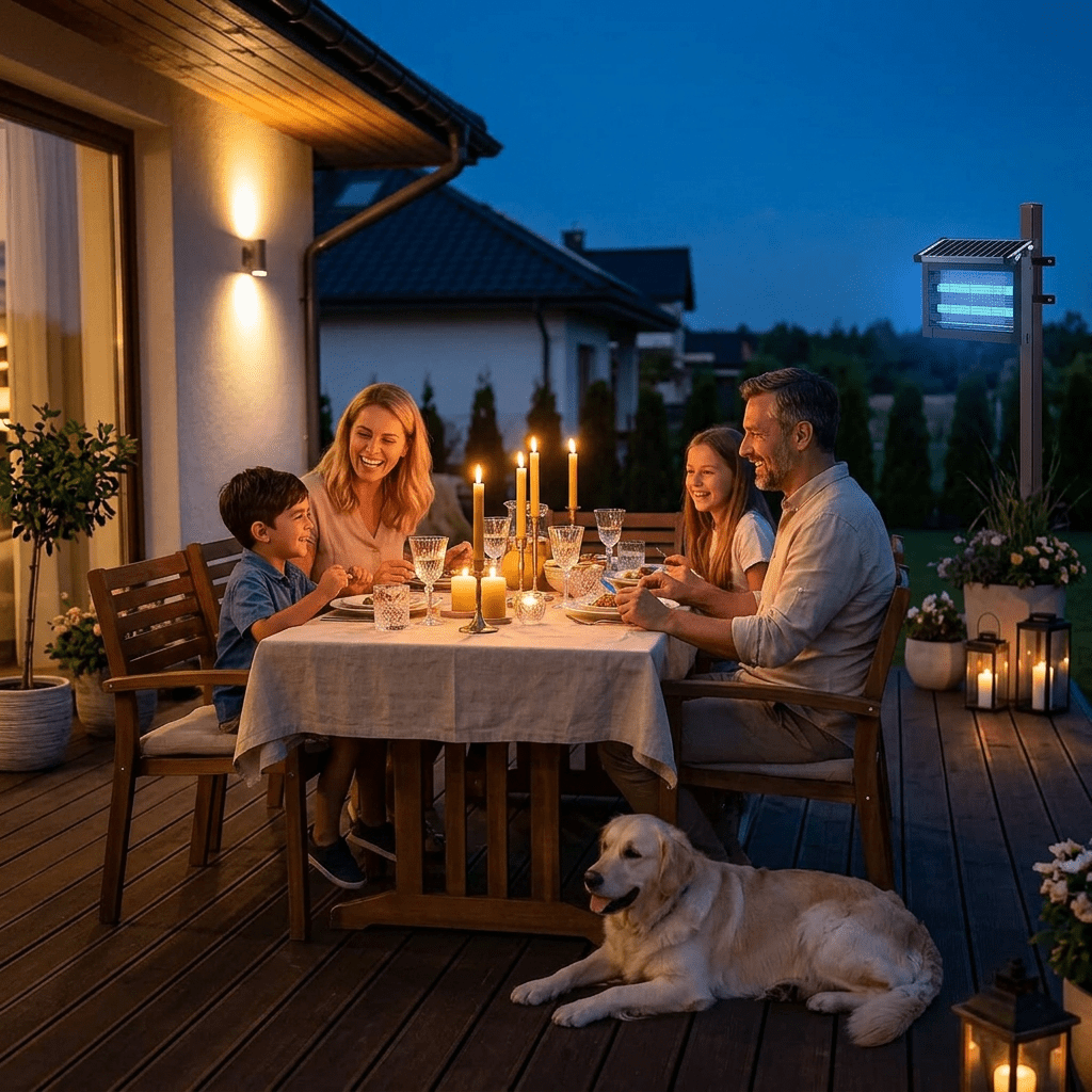 Piège à Moustiques Solaire d'Extérieur - Couverture 325 m², Sûr et Naturel